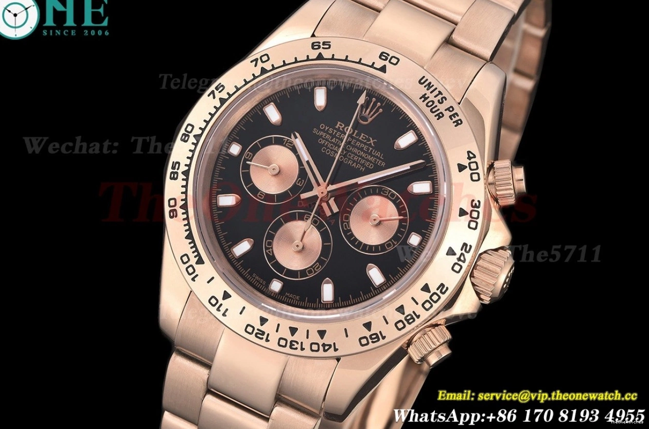 Black RG 40mm A3836 RG Gold Daytona GDF 0101